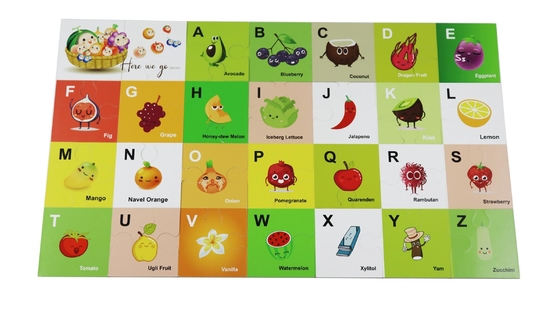Los niños suelan juegos y los rompecabezas educativos del rompecabezas de la fruta del alfabeto para 5 años