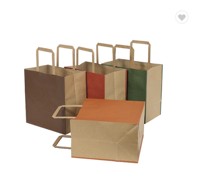 El regalo del papel de Kraft del llano del color sólido de CMYK empaqueta las bolsas de papel amistosas 190gsm de Eco