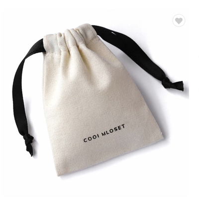 Bolso impreso color del regalo del cierre de tira de la bolsa del lazo del algodón del OEM Pantone