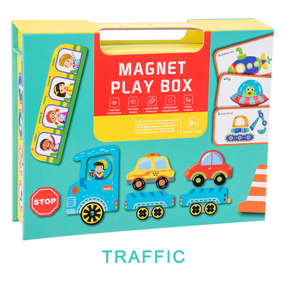 Tema magnético educativo del tráfico de la caja del rompecabezas del OEM para los niños de 2 años