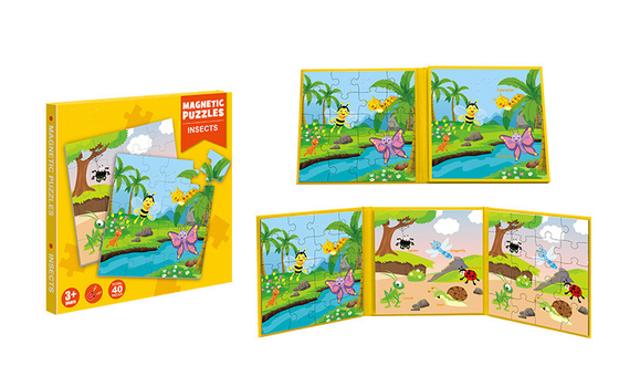 Tema magnético de los insectos del libro del rompecabezas de los juguetes educativos para las edades de los niños 3 años para arriba
