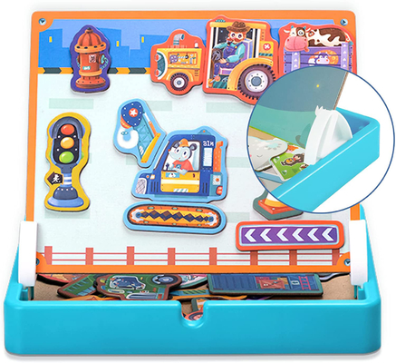 Juguetes magnéticos del rompecabezas de los niños preescolares que dirigen los vehículos para la edad 4-8 40Pcs