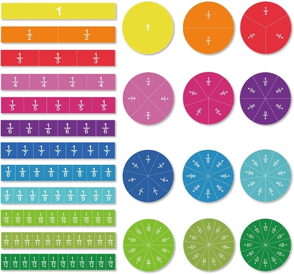 Las fracciones magnéticas del círculo de la teja fijaron 156 pedazos 12 los juguetes de la cuenta y de la matemáticas de la codificación policromática