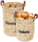 El yute impreso patata de las cebollas empaqueta bolsos del almacenamiento con la manija de cuero